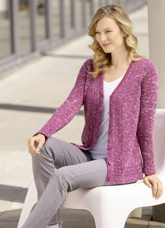 Vest gemaakt van gemêleerd garen BES GEVLEKT