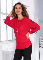 Trui met decoratieve stoffen bandversiering 