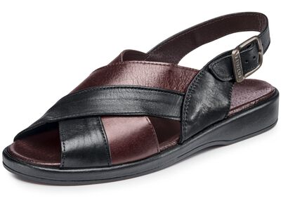 Sandaal met anatomisch gevormd leren voetbed 