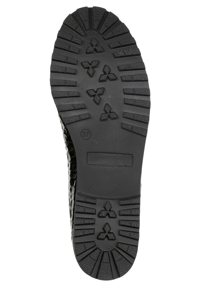 ELENA EDEN, elegante damesballerina's, breedte G, met elastische band ZWART