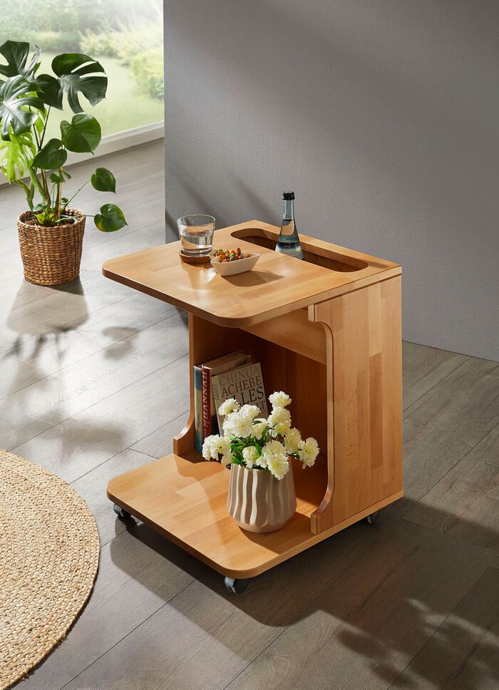 Serveerwagen van massief beukenhout 