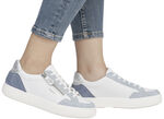 Remonte sneakers gemaakt van nappa- en suèdeleer met metallic afwerking BLAUW-WIT-ZILVER