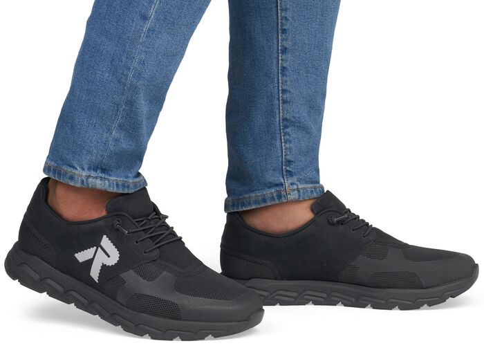 Rieker sneakers met elastische decoratieve vetersluiting 