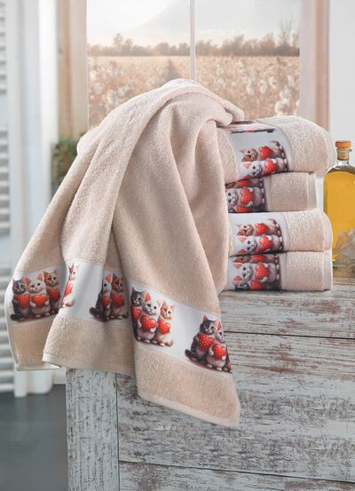 Badstofserie met jacquardrand 