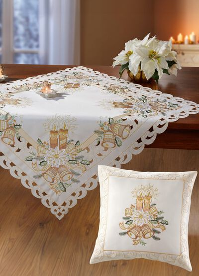 Hoogwaardige geborduurde tafel- en ruimtedecoratie van het huis Sch&auml;fer 