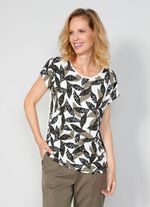 Shirt met bladprint 