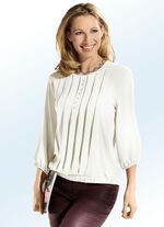 Tuniek met mooie sierlijke bies aan de voorkant in 4 kleuren ECRU