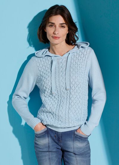 Hoodie met geribde boorden 