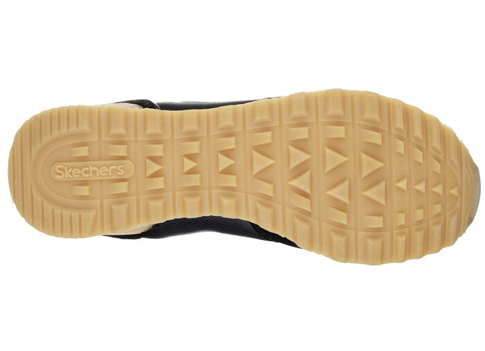 SKECHERS, sportieve damessneakers, gemaakt van leer, synthetisch materiaal en mesh SCHWARZ-ROSÉGOLD