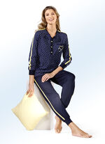Pyjama met knoopsluiting en manchetten 