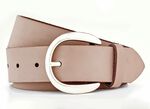 Modieuze leren damesriem, 3,5 cm breed TAUPE