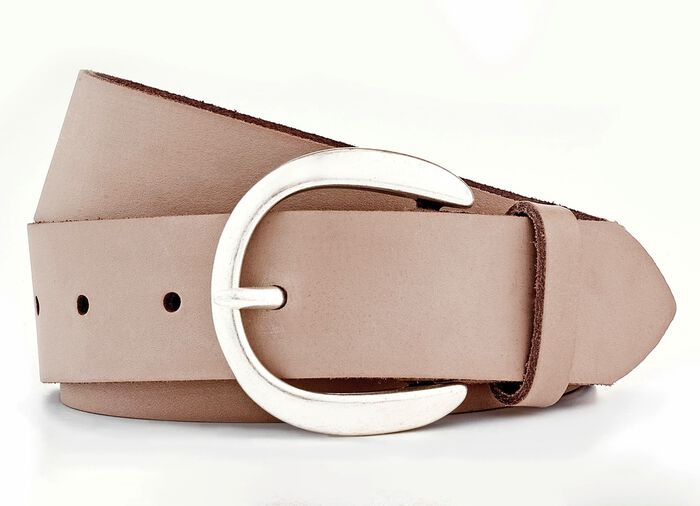 Modieuze leren damesriem, 3,5 cm breed TAUPE