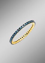 Elegante eeuwigheidsring met blauwe diamanten 
