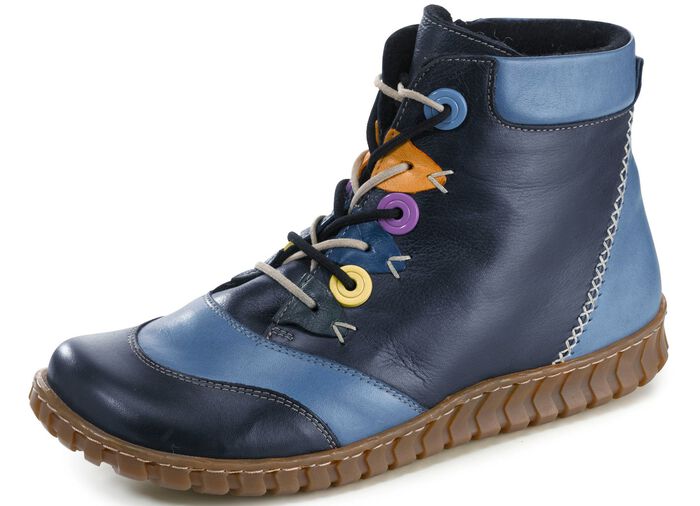 Gemini veterlaarsje met mooie details BLAUW-MULTICOLOR