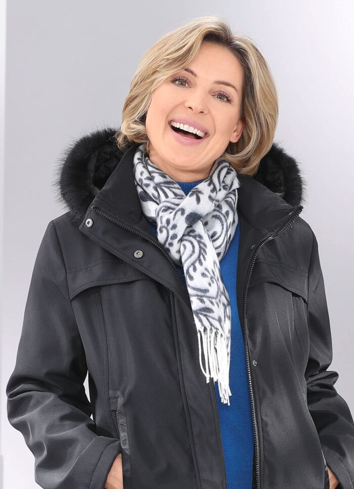 Sjaal met paisley- en hartmotieven 