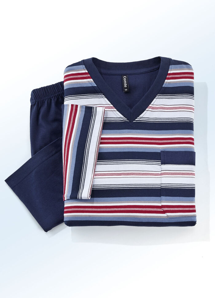 Shortama&lsquo;s, pak van twee, met V-hals en borstzakje 