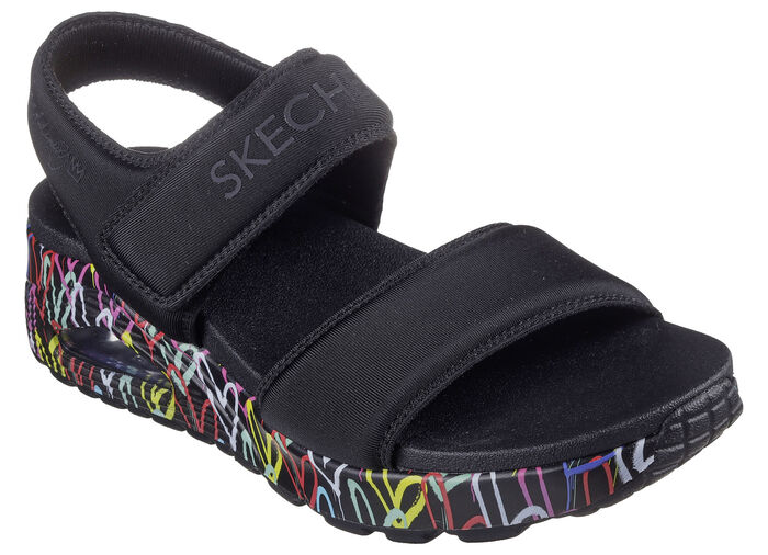 SKECHERS sandaal gemaakt van gewatteerd textielmateriaal ZWART