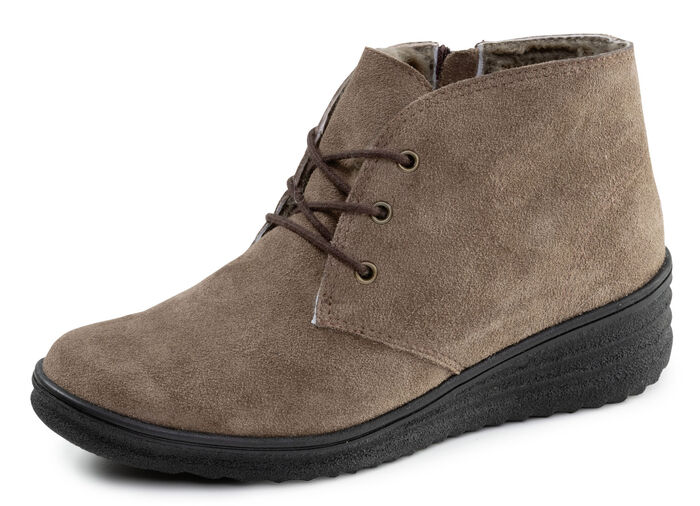 ELENA EDEN, gevoerde dameslaarzen, winterschoenen, met lamsvacht TAUPE