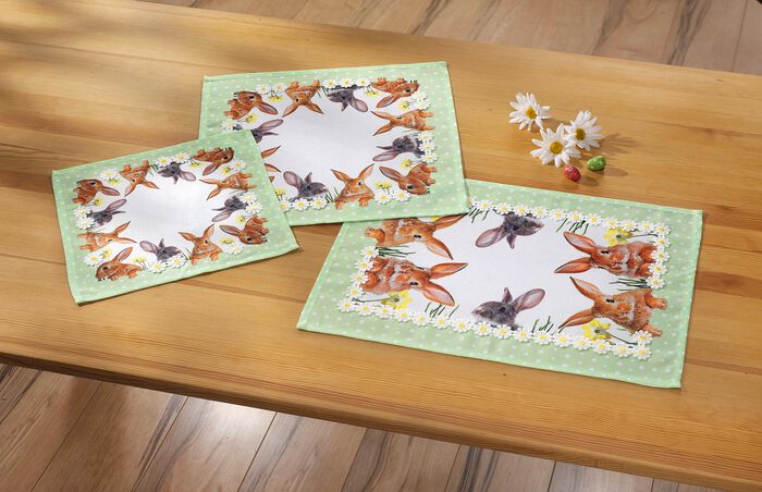 Tafel- en kamerdecoratie met konijnenmotieven 