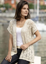 Gebreid vest met ajourmotief BEIGE