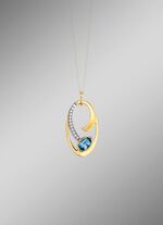 Hanger met blauwe topaas en zirkonia 