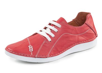 ELENA EDEN veterschoen met gekreukelde structuur en decoratieve naden 