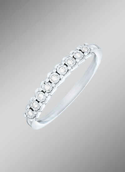 Damesring in witgoud met briljanten 