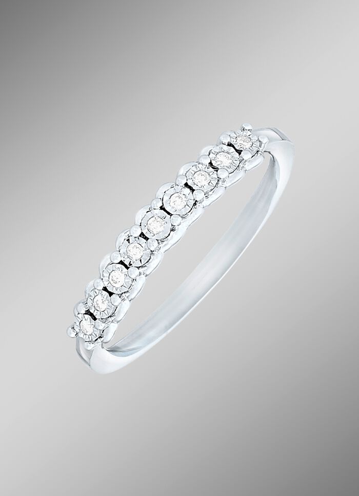 Damesring in witgoud met briljanten 