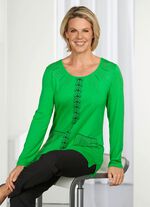 Shirt met een bijzonder printdesign in 3 kleuren GROENTE