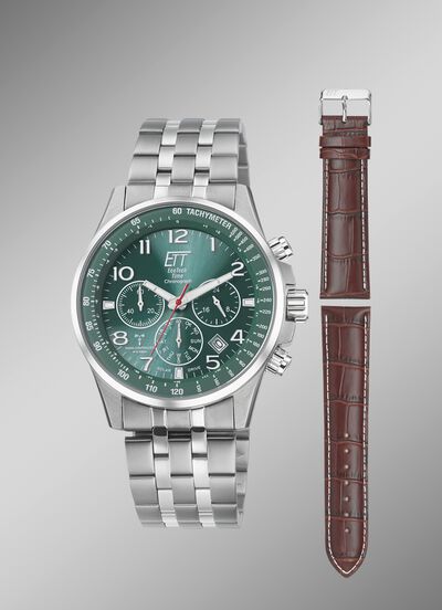 Draadloze solar chronograaf met verwisselbare band 