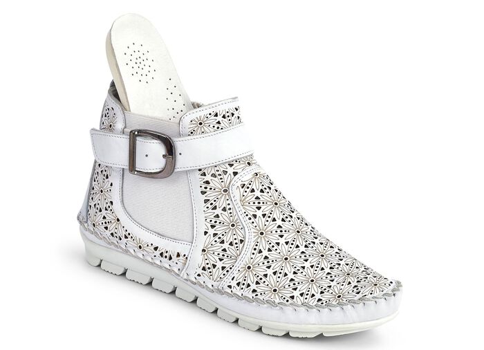 Gemini, zomer enkellaarsjes voor dames, breedte G, met uitneembaar voetbed 