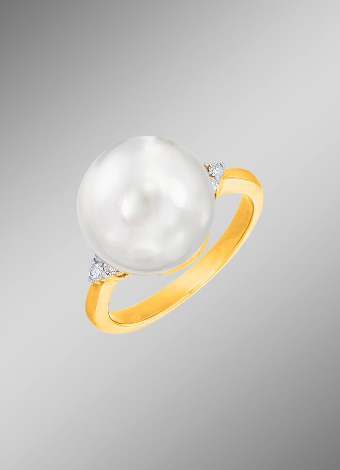 Magische damesring met Zuidzee parel 
