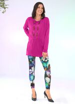 Lang shirt met plooien in 3 kleuren FUCHSIA