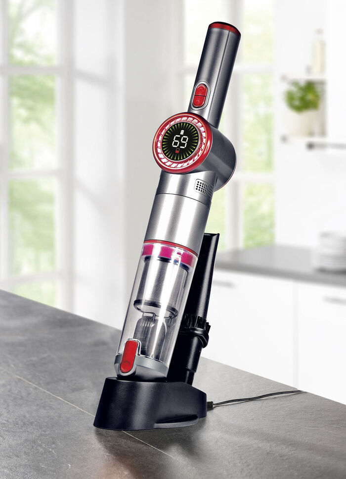 2-in-1 accu-hand- en vloerstofzuiger "MX14 max" met uitgebreide accessoires ZILVER-ROOD