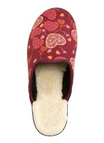 Set van twee gevoerde damespantoffels, breedte H, met textielprint 1X BORDEAUXROOD, 1X MARINEBLAUW