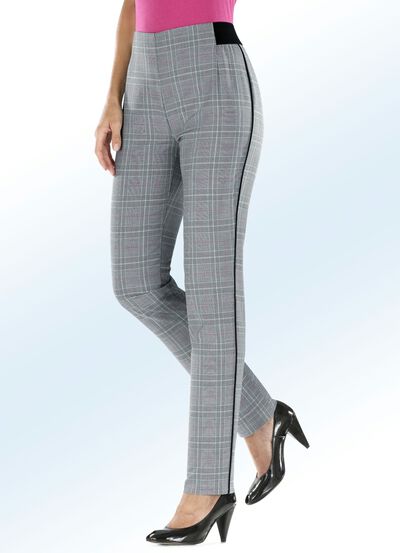 Prince-de-galles-broek met speciale bandafwerking 