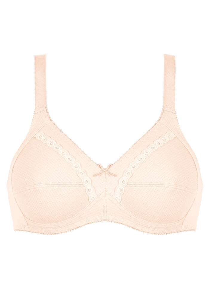 Naturana two-pack bh met decoratieve kanten band in de cups 1X ZARTAPRICOT, 1X WEISS