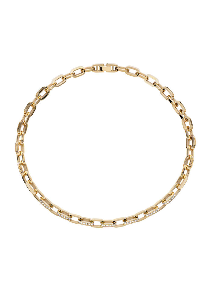 Vergulde roestvrijstalen ketting met kristallen 