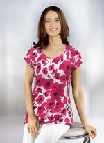 Shirt met licht afgeronde zoom 
