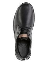 Veterlaarzen van gekleurd rundnappaleer ZWART