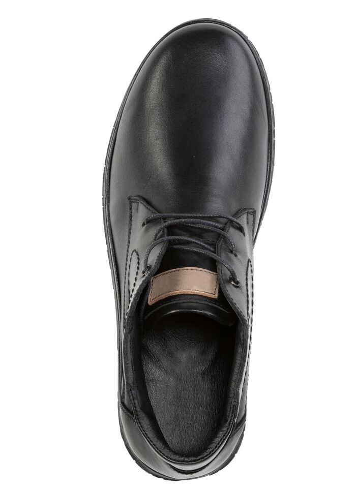 Veterlaarzen van gekleurd rundnappaleer ZWART