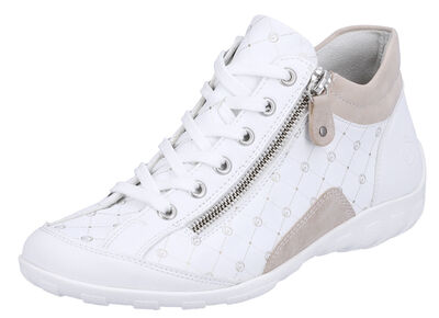 Remonte veterlaarsje van bedrukt en glanzend metallic synthetisch materiaal 