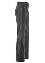Jeans met decoratieve stiksels in etnische stijl GRIJS