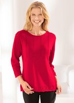 Trui met ajourmotief en structuurpatroon 