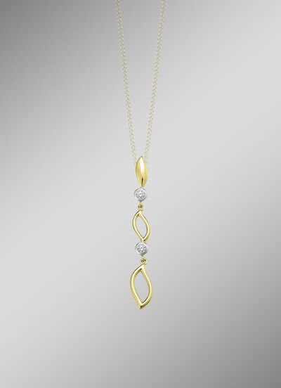 Elegantie in twee kleuren: hanger met synthetische zirkonia 