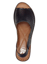 ELENA EDEN, zomerse damessandalen, breedte G, van leer ZWART