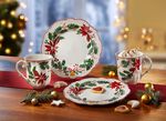 Kerstservies van fijn bone china-porselein 
