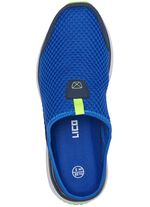 Sabot gemaakt van textielmateriaal met synthetische passementen BLAUW-CITROEN