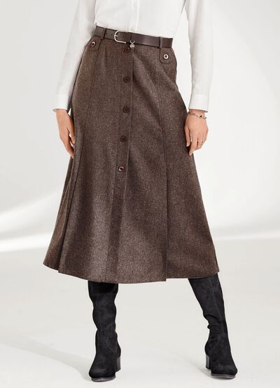 Rok met decoratieve knoopsluiting 