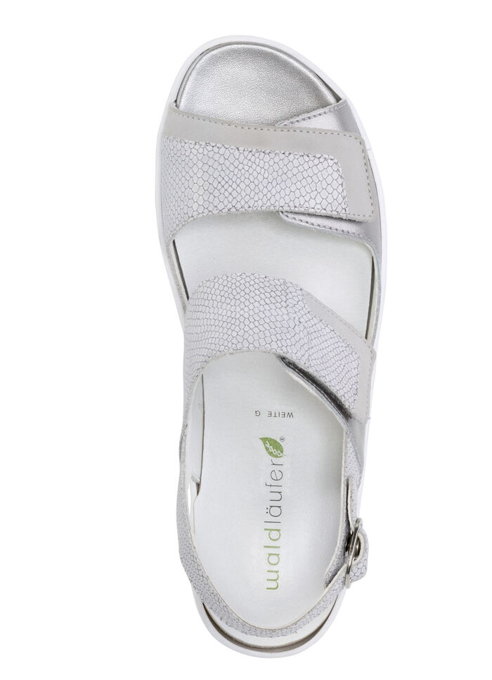 Ranger-sandaal van nappa- en nubuckleer MAT ZILVERGRIJS